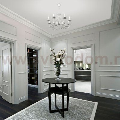 Люстра с хрустальным декором 60018/8 белый с золотом