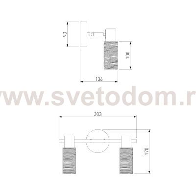 Спот с поворотными плафонами 20043/2 сатин-никель