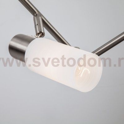 Светильник потолочный с белыми плафонами 20043/6 сатин-никель