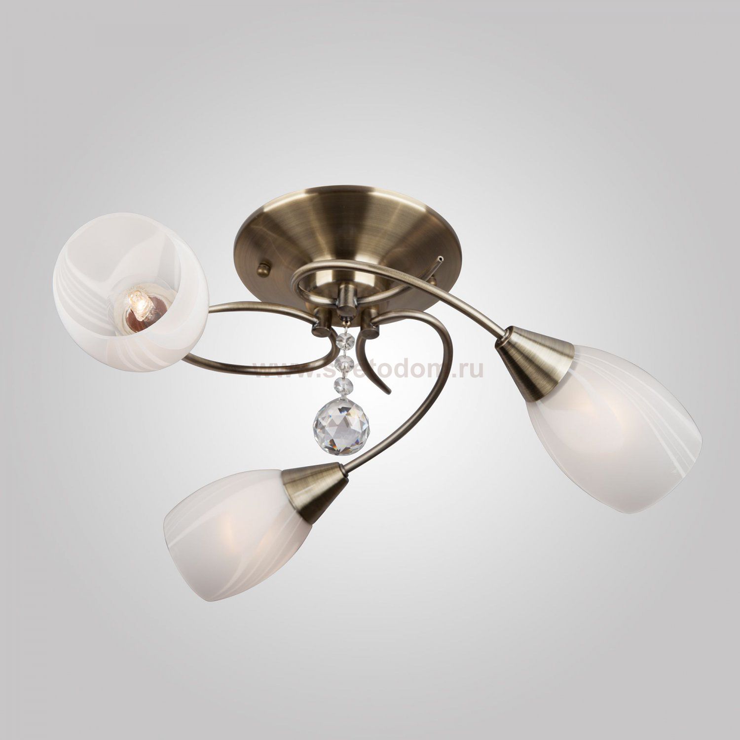 Люстра с хрусталем 30100/3 античная бронза