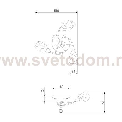 Потолочная люстра с хрустальной подвеской 30100/3 хром