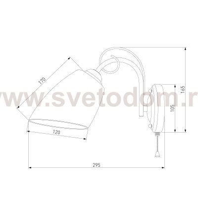 Бра с плафоном и выключателем 30107/1 античная бронза