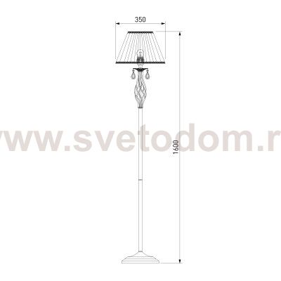 Напольный светильник с хрусталем 10073/1 белый с золотом