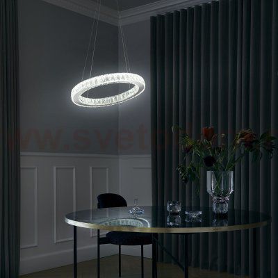 Светодиодная люстра с хрусталем 90023/1 хром