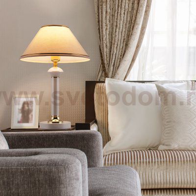 Настольная лампа 60019/1 глянцевый белый