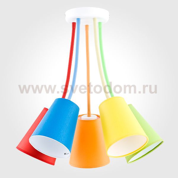 Потолочная люстра с разноцветными плафонами 2107 Wire Colour