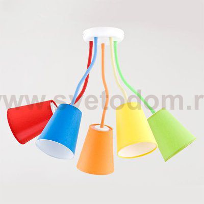 Потолочная люстра с разноцветными плафонами 2107 Wire Colour