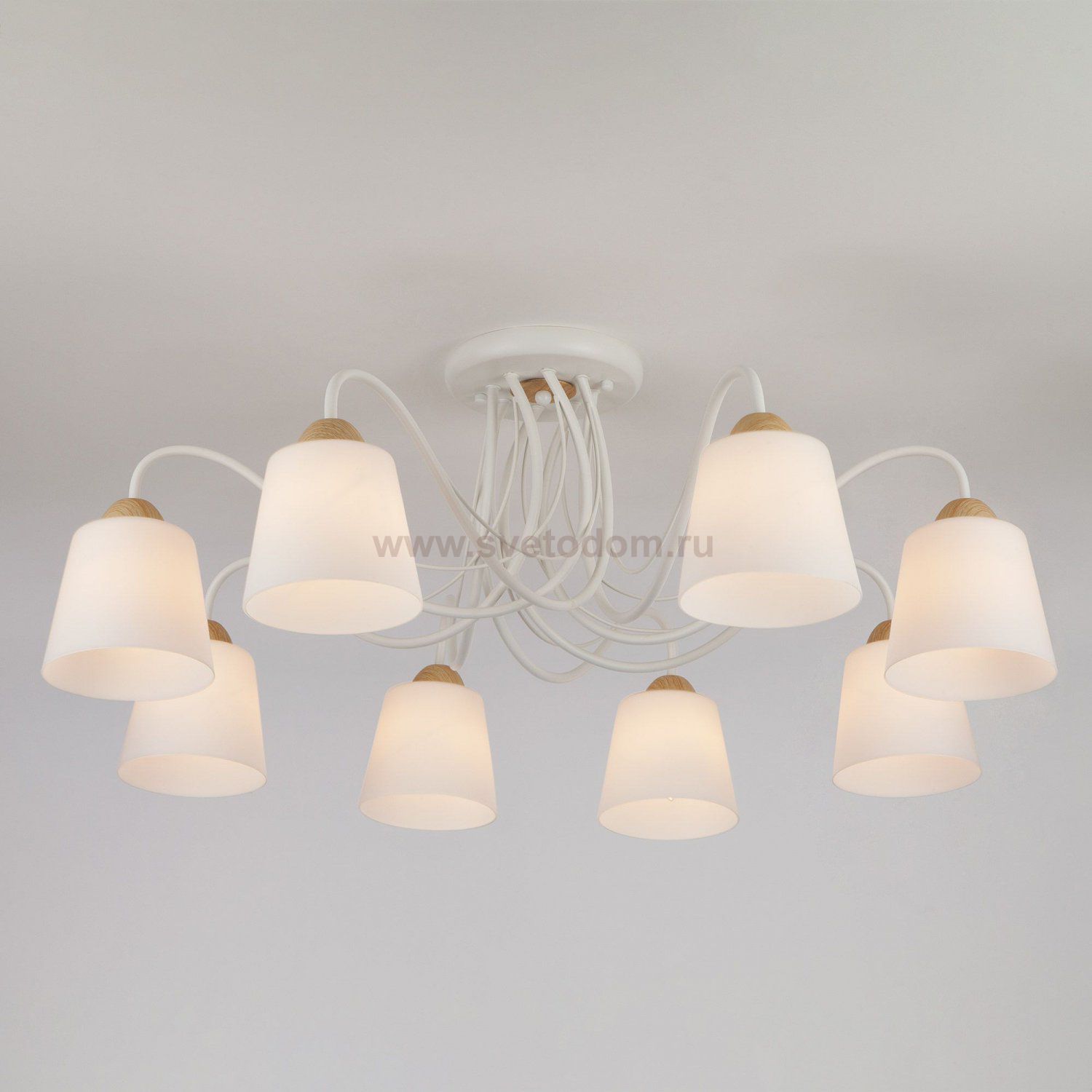 Люстра с плафонами из матового стекла 70062/8 белый