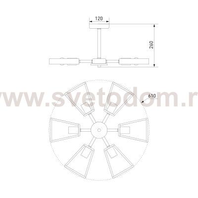 Потолочная люстра в стиле лофт 70056/6 черный