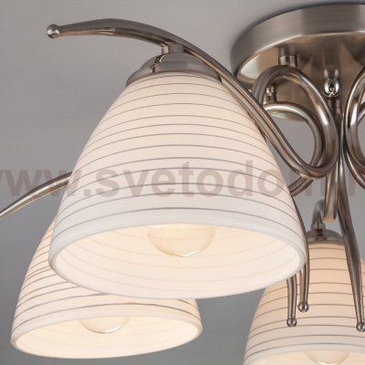 Потолочный светильник со стеклянными плафонами 30121/5 сатин-никель