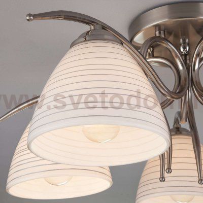Потолочный светильник со стеклянными плафонами 30121/5 сатин-никель