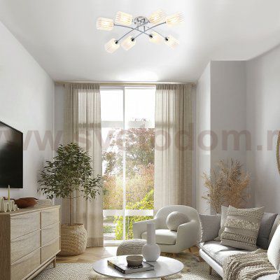 Потолочный светильник с плафонами из стекла 30125/8 хром