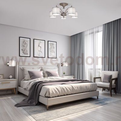 Бра с абажуром 60080/1 сатин-никель