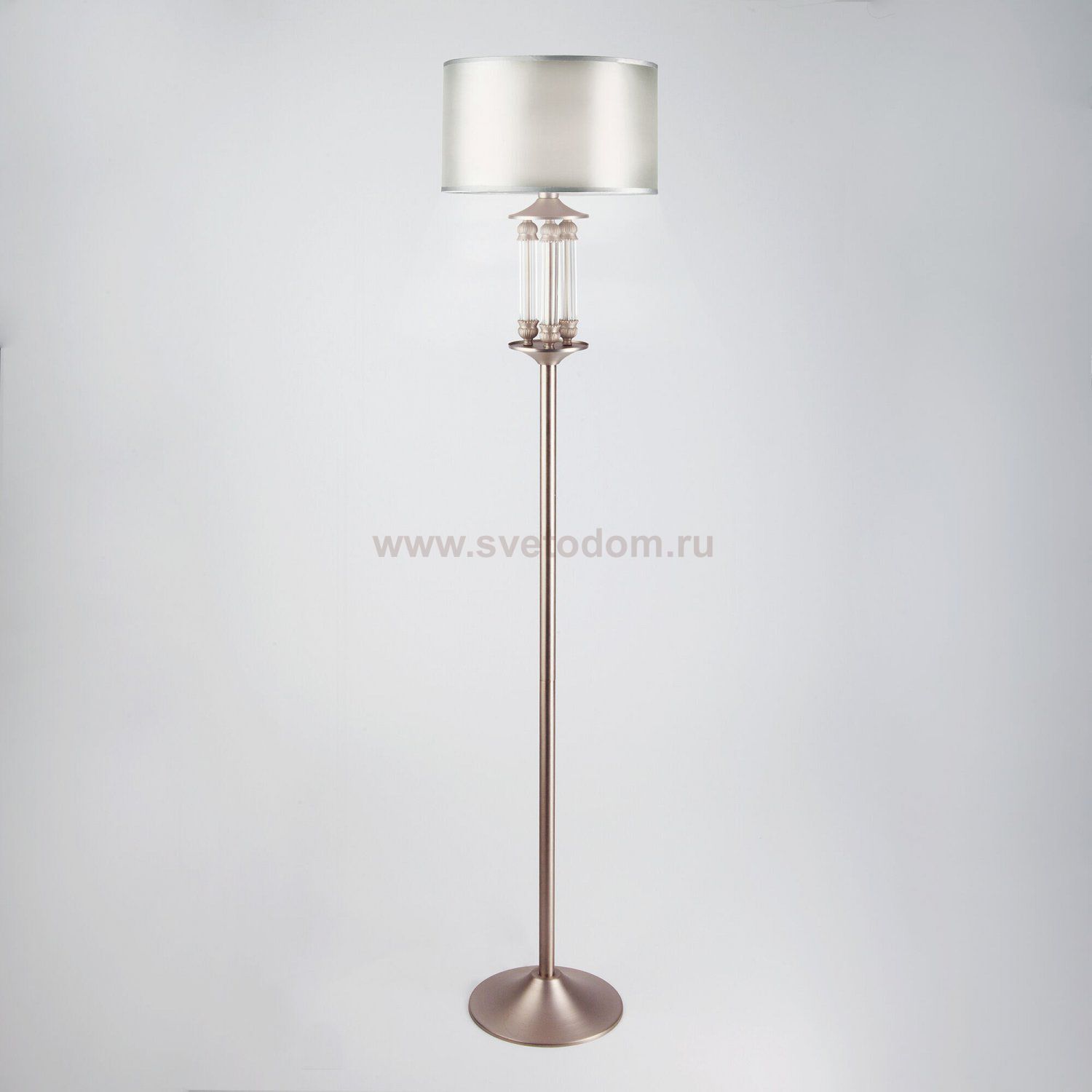 Классический торшер с абажуром 01046/1 сатин-никель