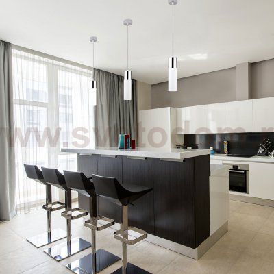 Светильник лофт подвесной со светодиодами 50135/1 LED хром/белый