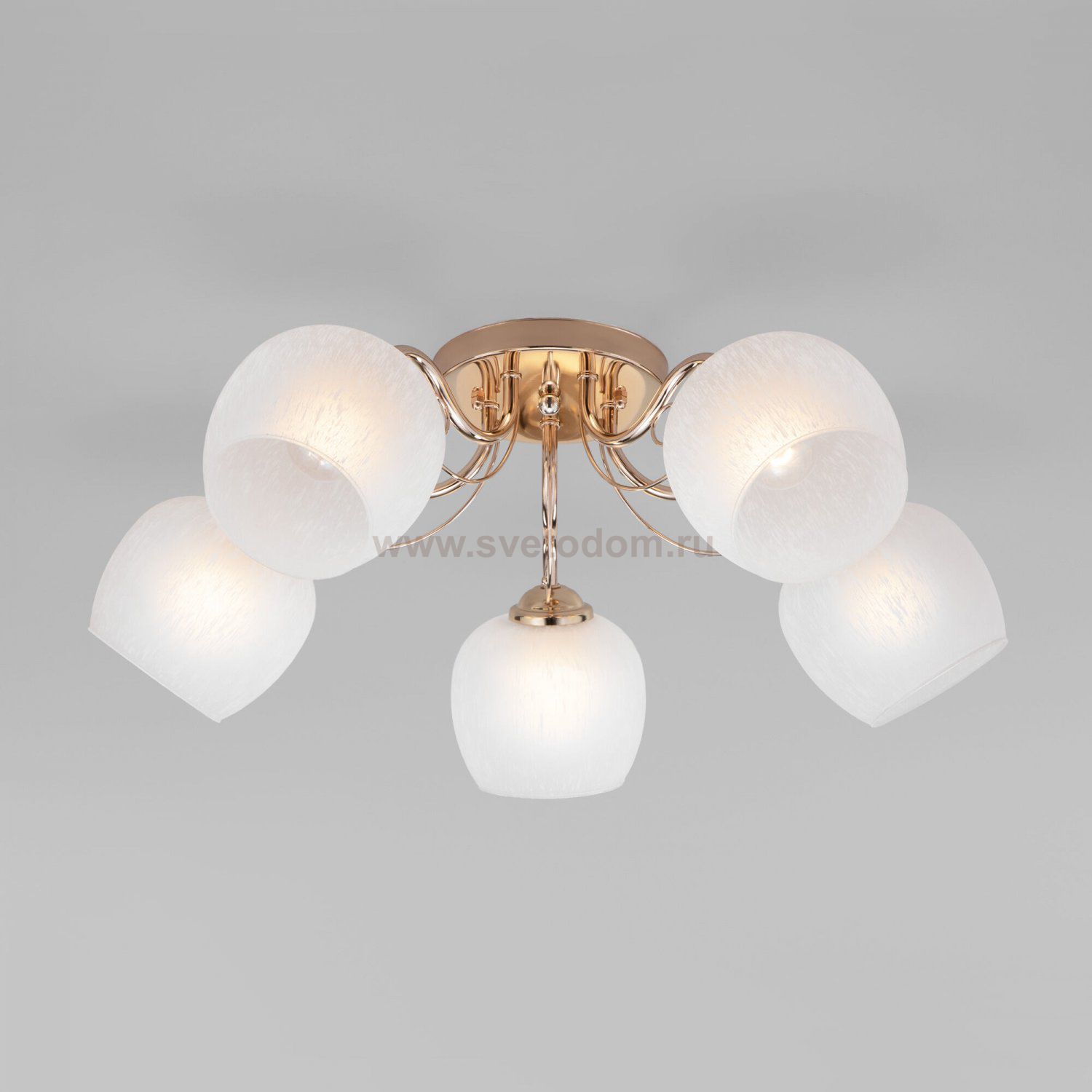 Потолочный светильник со стеклянными плафонами 30138/5 золото