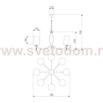 Подвесная люстра с абажурами 60079/8 хром