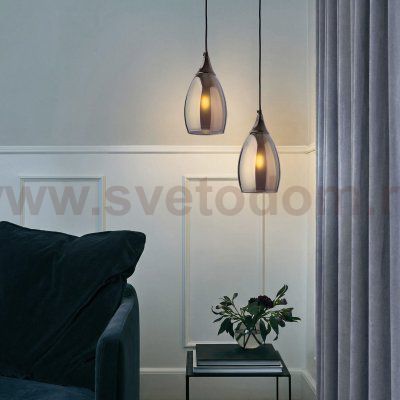 Подвесной светильник со стеклянным плафоном 50085/1 черный жемчуг