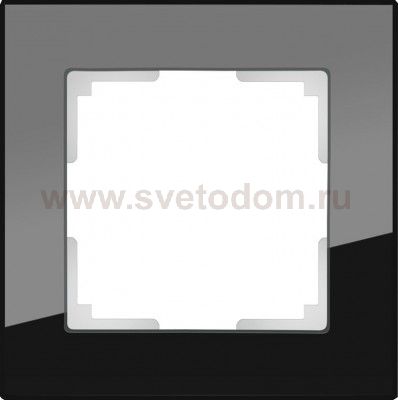 Рамка на 1 пост (черный стекло) WL01-Frame-01 Werkel