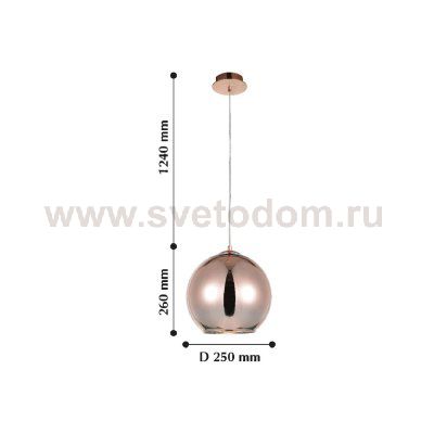Плафон стекло зеркальный E27 250*220мм Favourite 2105 Pink jazz (архив)
