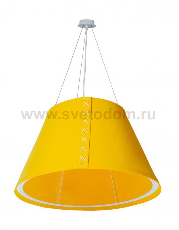 Подвесной светильник Felt S1 10 16, металл/войлок, белый/желтый, H420, D740, 1E27