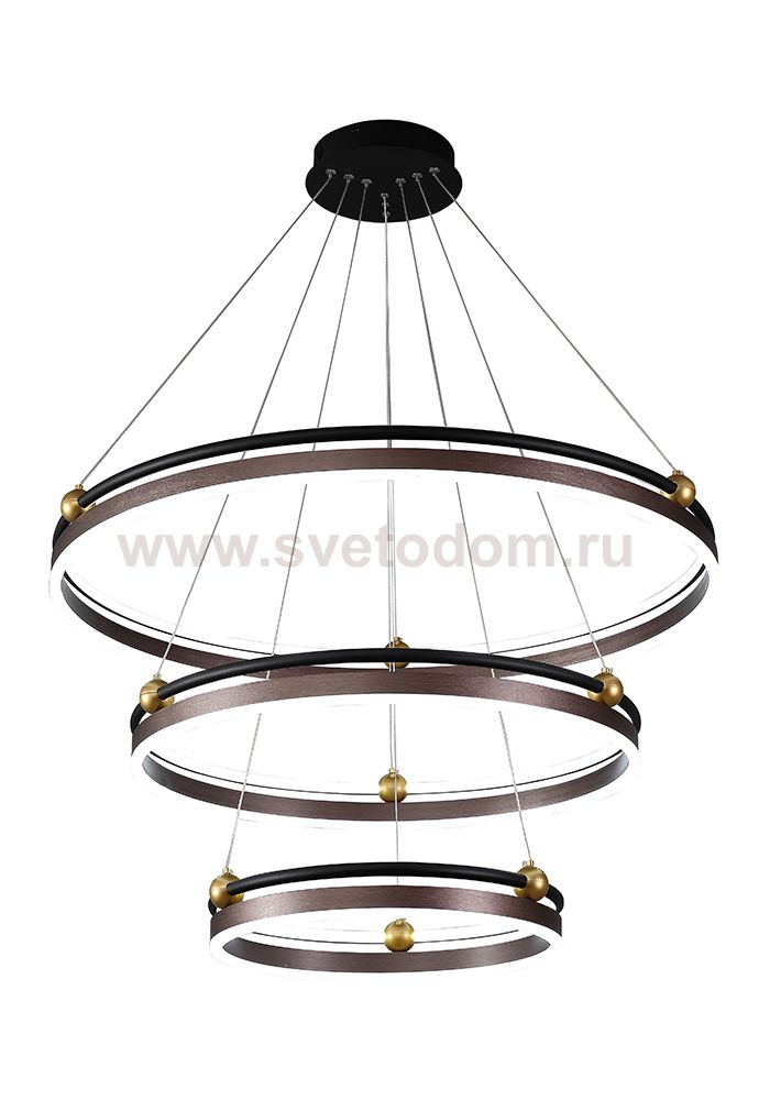 Люстра Crystal Lux FERNANDO SP158W LED D400+600+800 COFFEE/BLACK (0620/303)