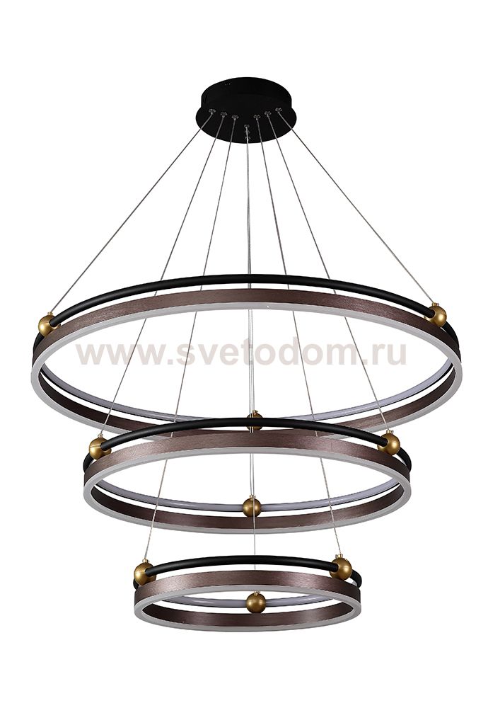 Люстра Crystal Lux FERNANDO SP158W LED D400+600+800 COFFEE/BLACK (0620/303)