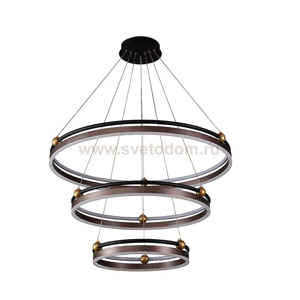 Люстра Crystal Lux FERNANDO SP158W LED D400+600+800 COFFEE/BLACK (0620/303)