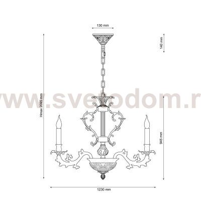 Люстра подвесная Lucia Tucci FIRENZE 1780.30.3 antique gold 
