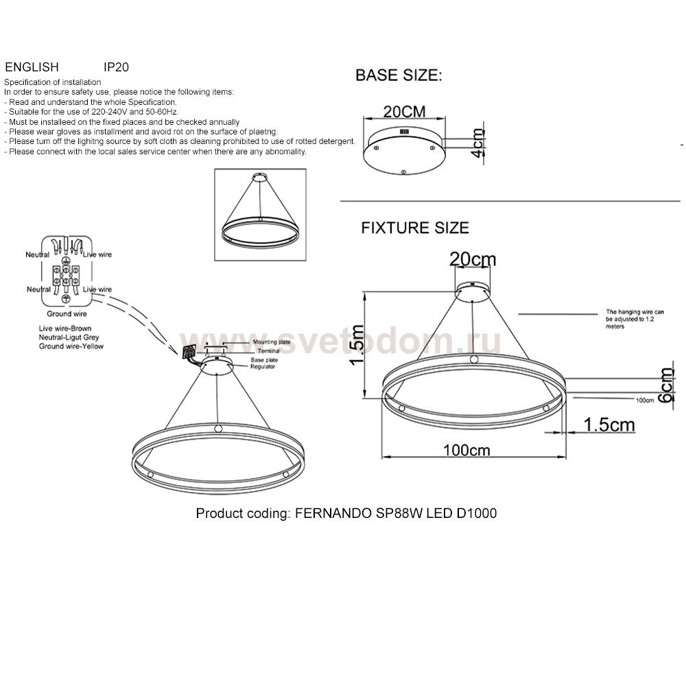 Crystal lux FORTUNA SP88W LED D1000 GOLD