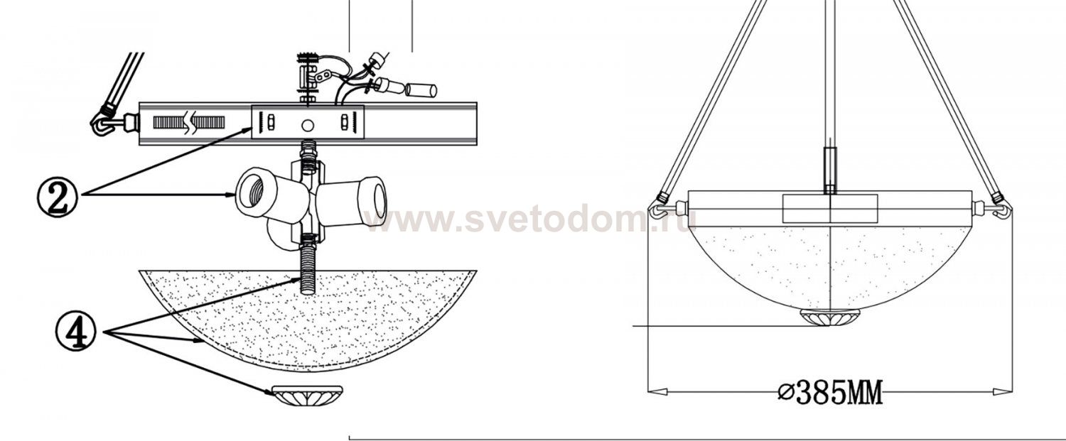 Плафон стекло большое центральное под стержень 12мм алебастр 300мм Фрея FR2012 Herbert
