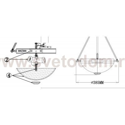 Плафон стекло большое центральное под стержень 12мм алебастр 300мм Фрея FR2012 Herbert