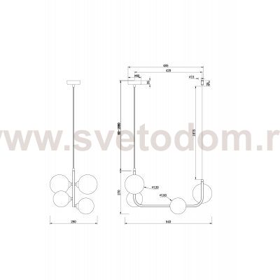 Люстра Freya FR4005PL-04B Perlina