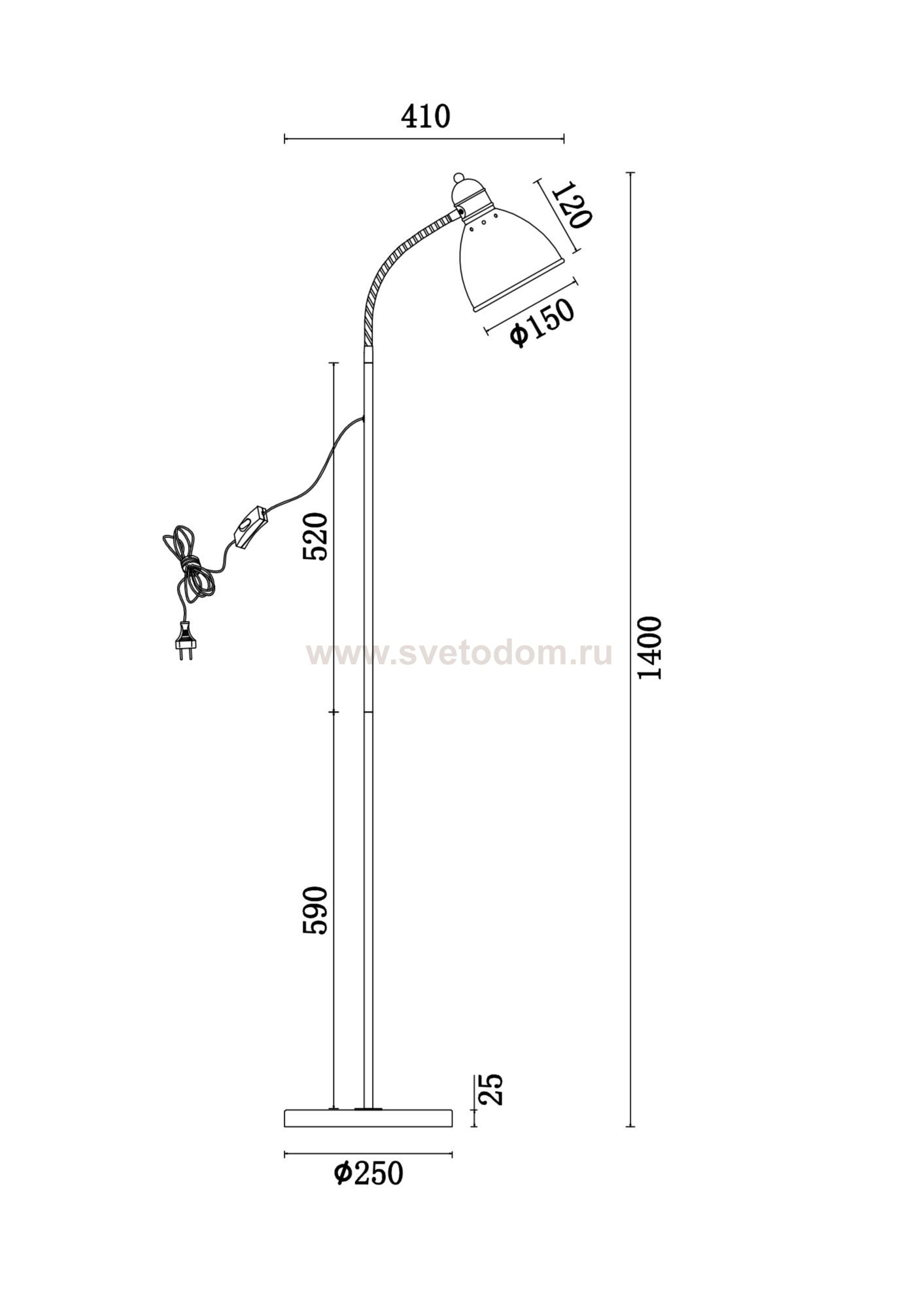 Напольный светильник (торшер) Freya FR5110FL-01S Heather