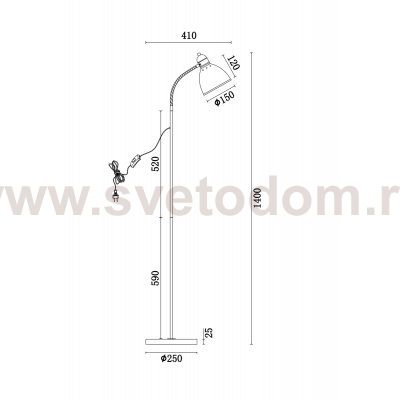 Напольный светильник (торшер) Freya FR5110FL-01W Heather
