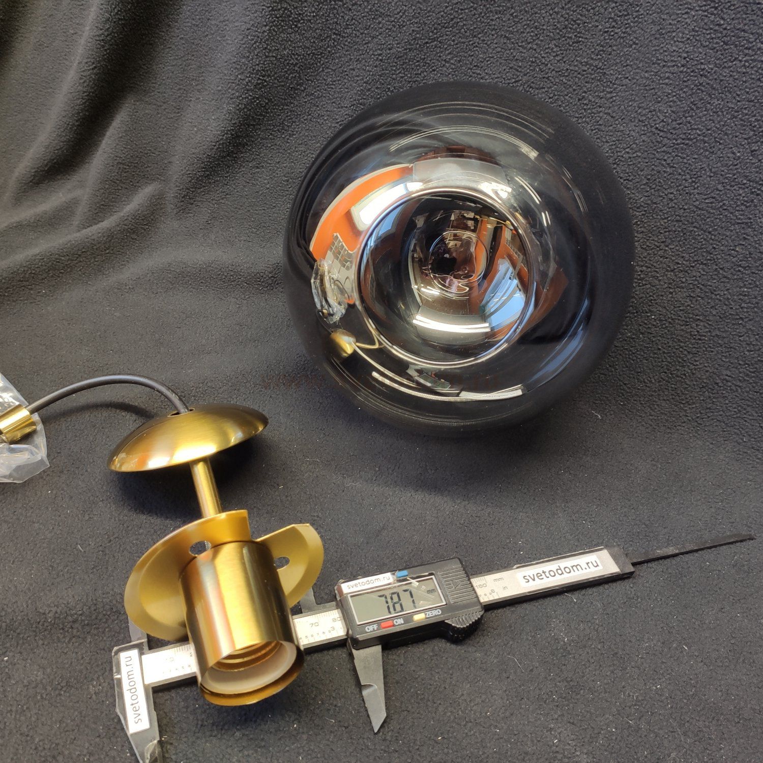 Плафон стекло шар черный 180мм (71мм посадка) FR5140PL Moricio