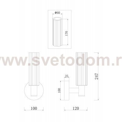 Настенный светильник (бра) Freya FR5167WL-01BS Ambra