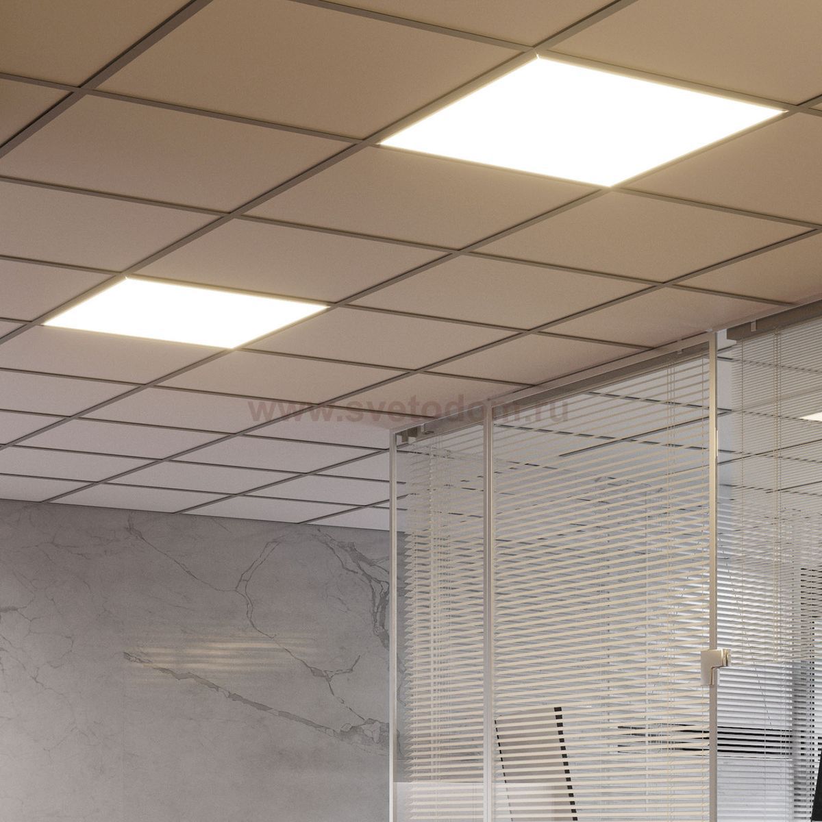 Светильник офисный Gauss MiR 35W 3000lm 5000K IP40 588*588*50мм Грильято опал планки LED (G1-R3-00010-31G02-2003550)