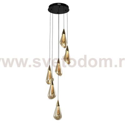 Подвесной светодиодный светильник G52137/6BK+GD AMB Gerhort