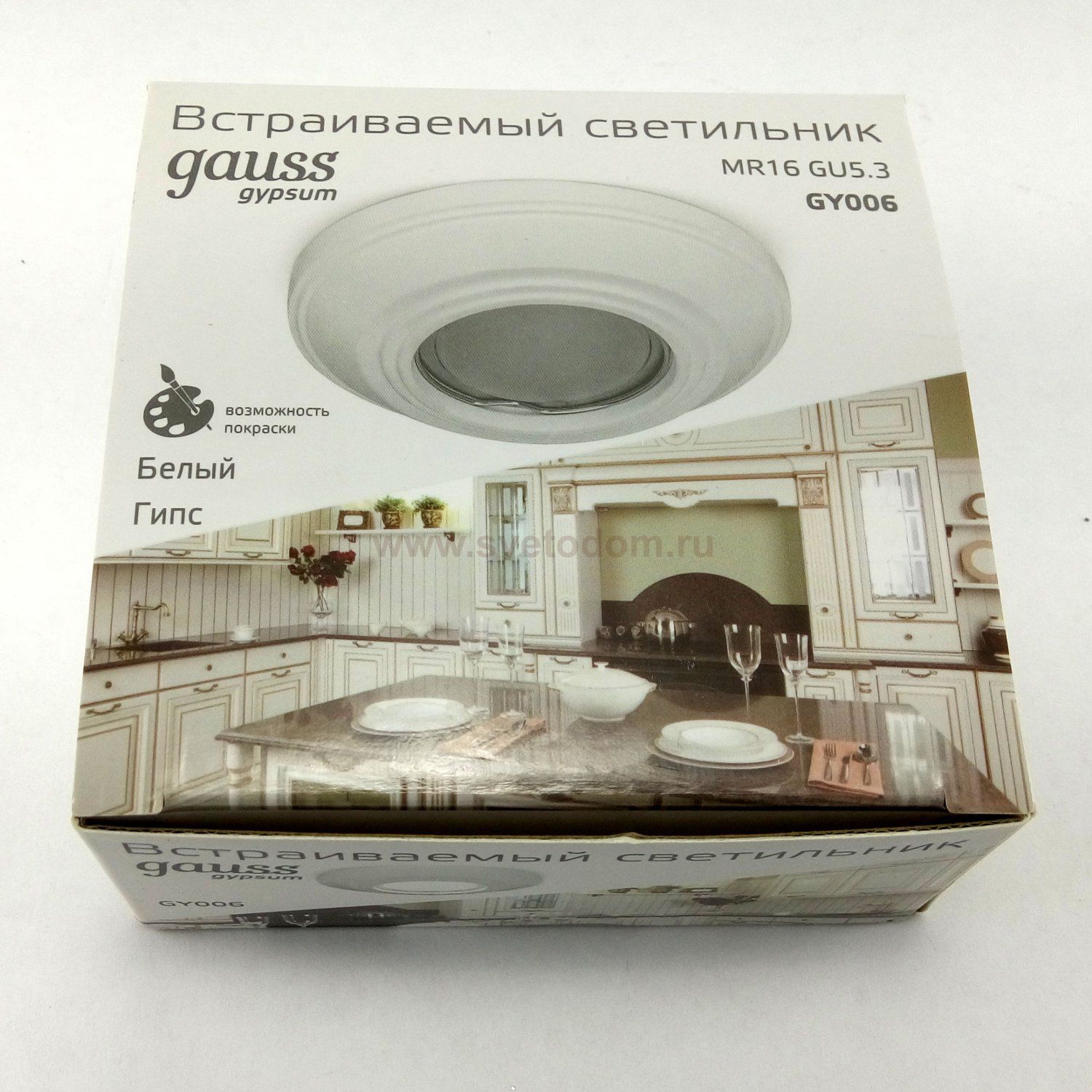 Светильник гипсовый Gauss GY006 белый d102мм