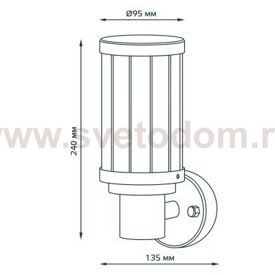 Светильник садово-парковый Gauss Vega на стену вверх 10.5*24*14.2cm, 170-240V / 50Hz, 1xE27, Max.60W, IP: 54, (GD021)