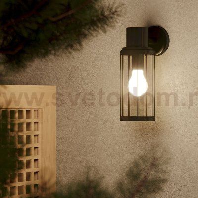 Светильник садово-парковый Gauss Vega на стену вниз 10.5*24*14.2cm, 170-240V / 50Hz, 1xE27, Max.60W, IP: 54, (GD022)