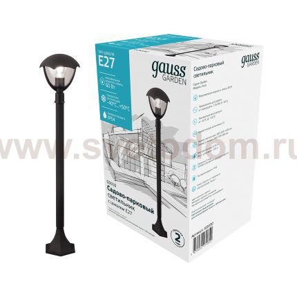 Светильник садово-парковый Gauss Aura столб 200*200*1000mm, 170-240V / 50Hz, 1xE27, Max.60W, IP: 54, (GD030)