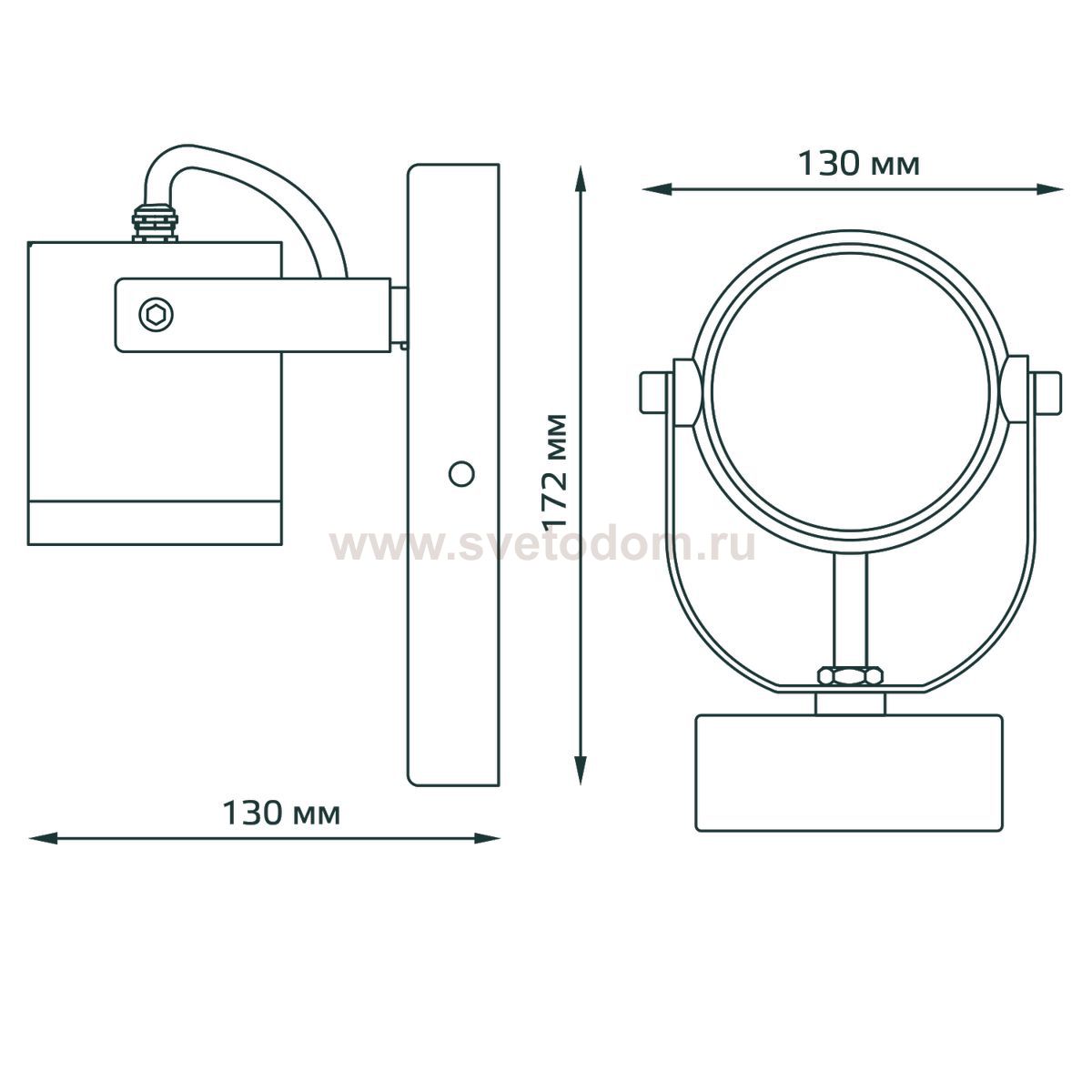 Светильник садово-парковый Gauss Sonata настенный архитектурный, 1xGU10, 172.5*90*130mm, 170-240V / 50Hz, 1xMax.35W, IP54, (GD150)