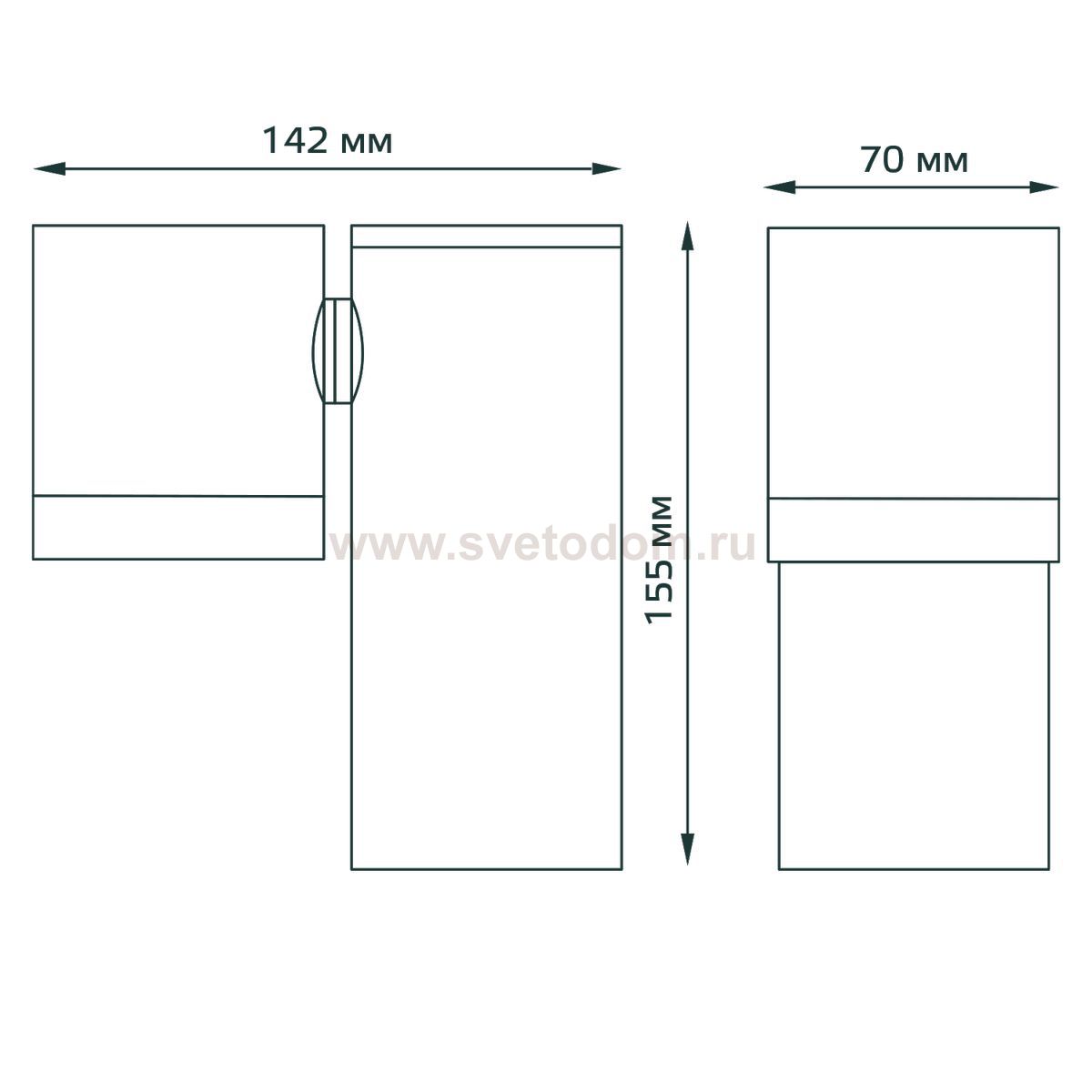 Светильник садово-парковый Gauss Sonata настенный архитектурный, 1xGU10, 142x155x70mm, 170-240V / 50Hz, Max.35W, IP54, (GD151)