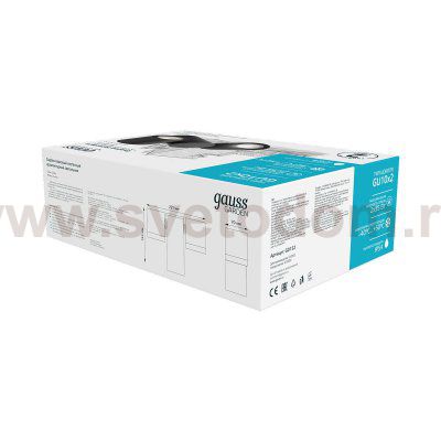 Светильник садово-парковый Gauss Sonata настенный архитектурный, 2xGU10, 221x155x70mm, 170-240V / 50Hz, 2xMax.35W, IP54, (GD152)