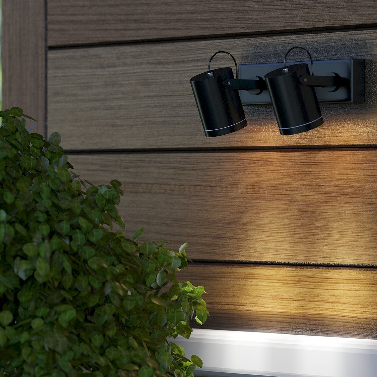 Светильник садово-парковый Gauss Sonata настенный архитектурный 2xGU10 280x90x130mm, 170-240V / 50Hz, 2xMax.35W, IP:54, (GD153)