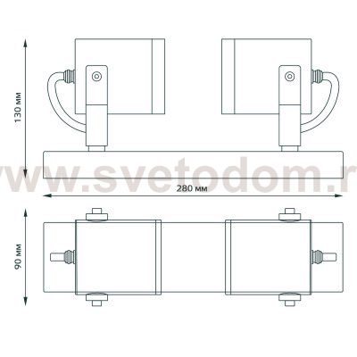 Светильник садово-парковый Gauss Sonata настенный архитектурный 2xGU10 280x90x130mm, 170-240V / 50Hz, 2xMax.35W, IP:54, (GD153)