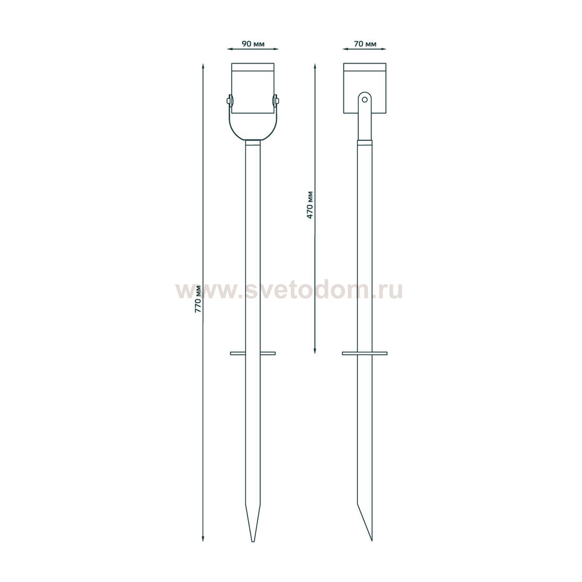 Светильник садово-парковый Gauss Sonata ландшафтный грунтовой, 1xGU10, 90x70x470mm, 170-240V / 50Hz, Max.35W IP54, (GD155)