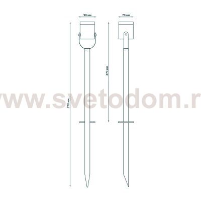 Светильник садово-парковый Gauss Sonata ландшафтный грунтовой, 1xGU10, 90x70x470mm, 170-240V / 50Hz, Max.35W IP54, (GD155)